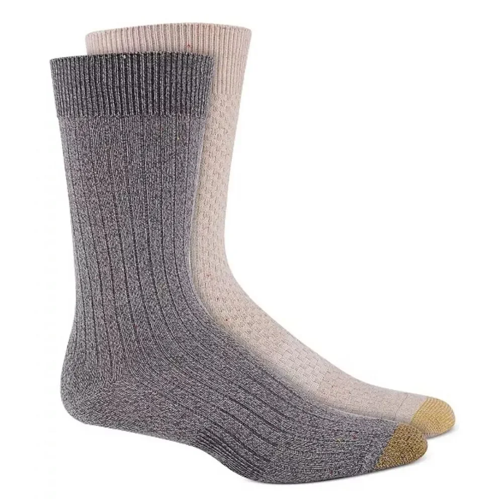 Gold Toe Men's 2-Pk. Basketweave Crew Socks